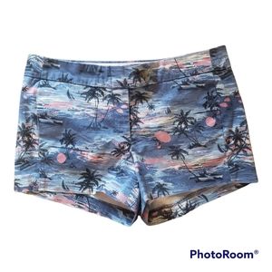 J Crew Factory Stretch Tropical Chino Shorts, Size 6